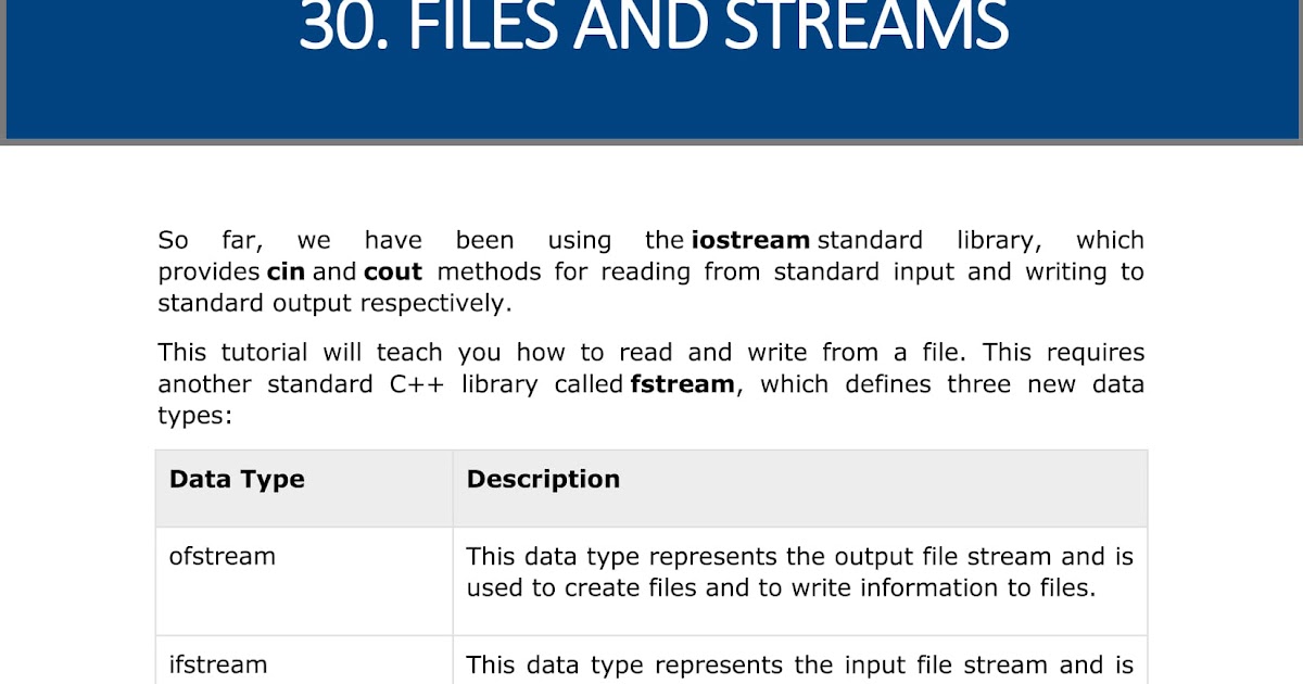 Computer Languages and Work From Home Jobs: C++ LANGUAGE FILES AND STREAMS