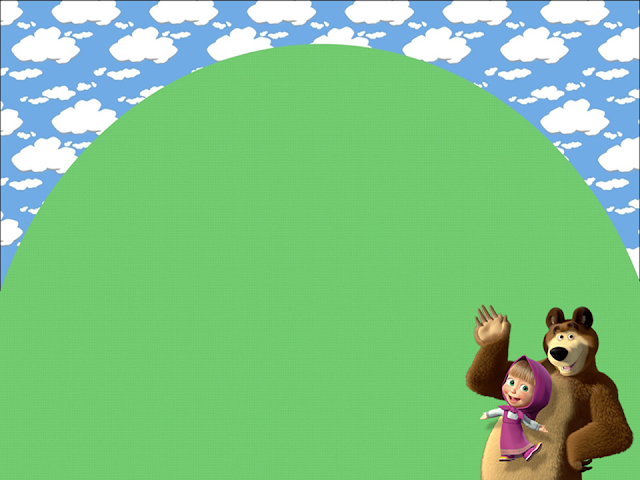 Masha y el Oso: Invitaciones para Imprimir Gratis. Para hacer invitaciones, tarjetas, marcos de fotos o etiquetas de Masha y el Oso para imprimir gratis.