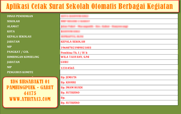 Aplikasi Cetak Surat Sekolah Otomatis Aneka Macam Acara Sekolah