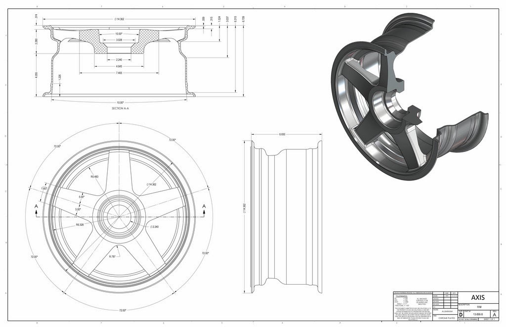 SOLIDWORKS DRAWING TEST WHEEL