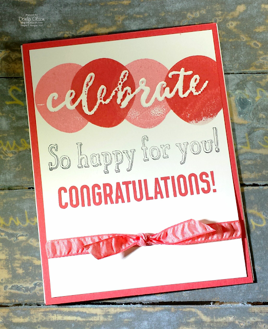 Congratulations card created with Celebrations Duo embossing folder, Swirly Bird, and Bravo shared by Darla Olson at Inkheaven