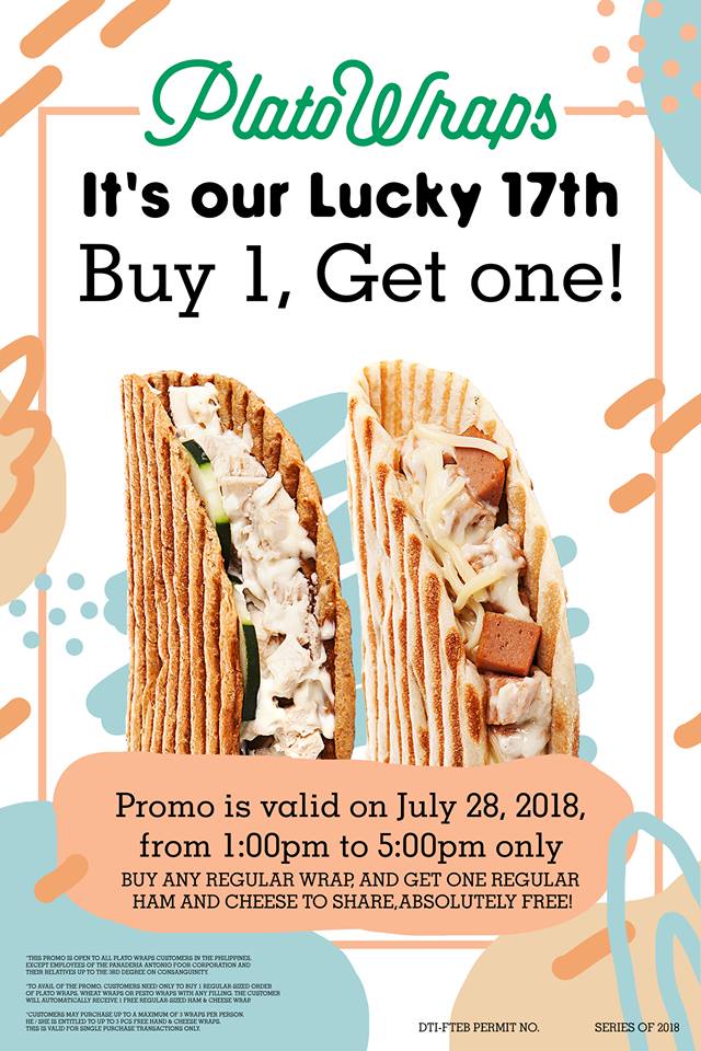 Manila Shopper PlatoWraps Buy1 Get1 Anniversary Promo July 28 2018