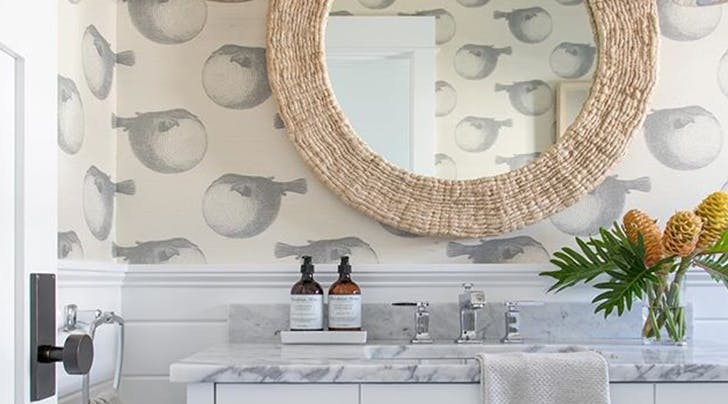 Blowfish Wallpaper Is the Delightfully Random Bathroom Trend We Needed