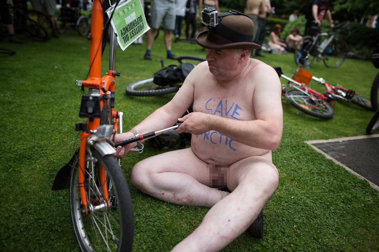 Nude Man On Bicycle Photo 87
