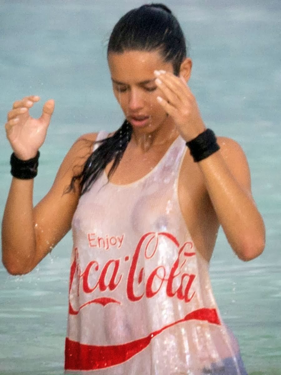 Asian Sex 4 You Adriana Lima Wet Tank Top Braless See
