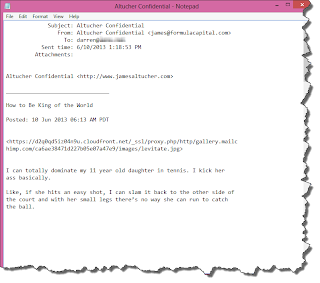 Text document Text formatted email document.