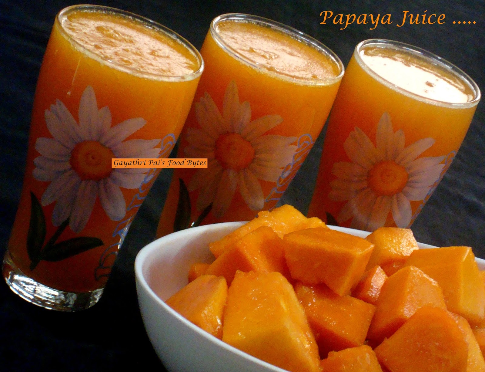 Gayathri Pai's Food Bytes Chilled Fresh Papaya Juice.