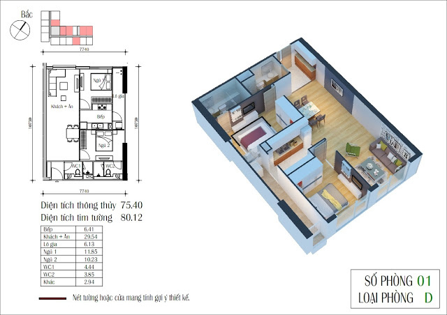 thiet ke can ho D toa Ct3 chung cu eco green city