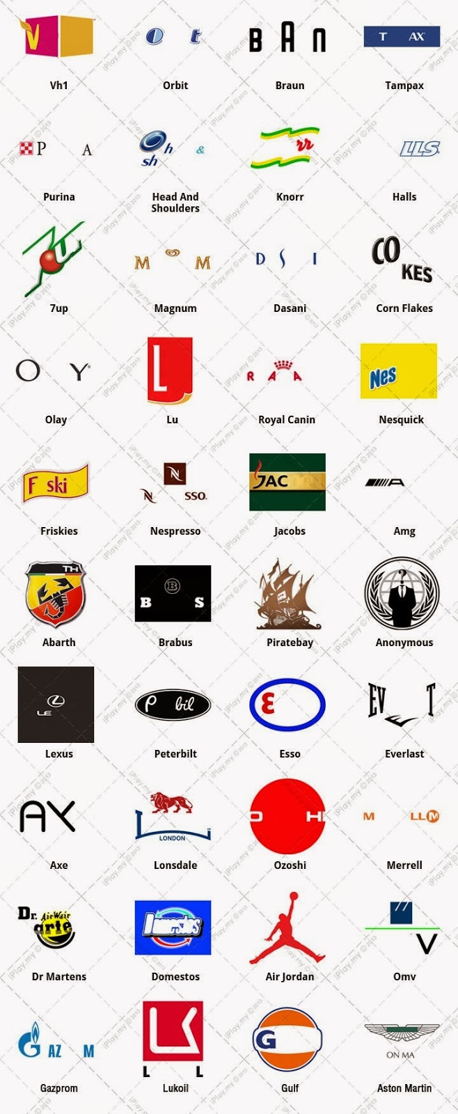 Level 11 - Logo Quiz Bubble Answers