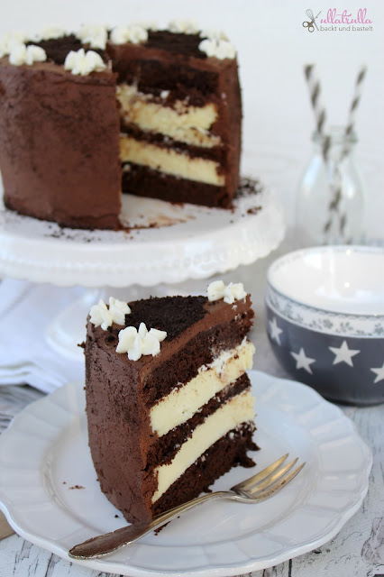 Rezept für Schokoladentorte mit Cheesecakefüllung