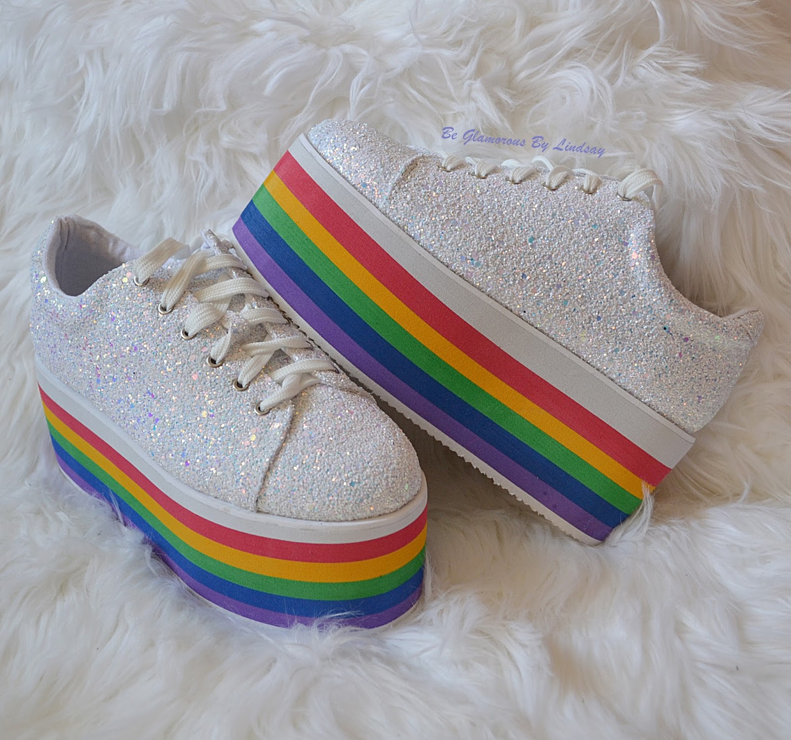 sparkly crystal platform sneakers