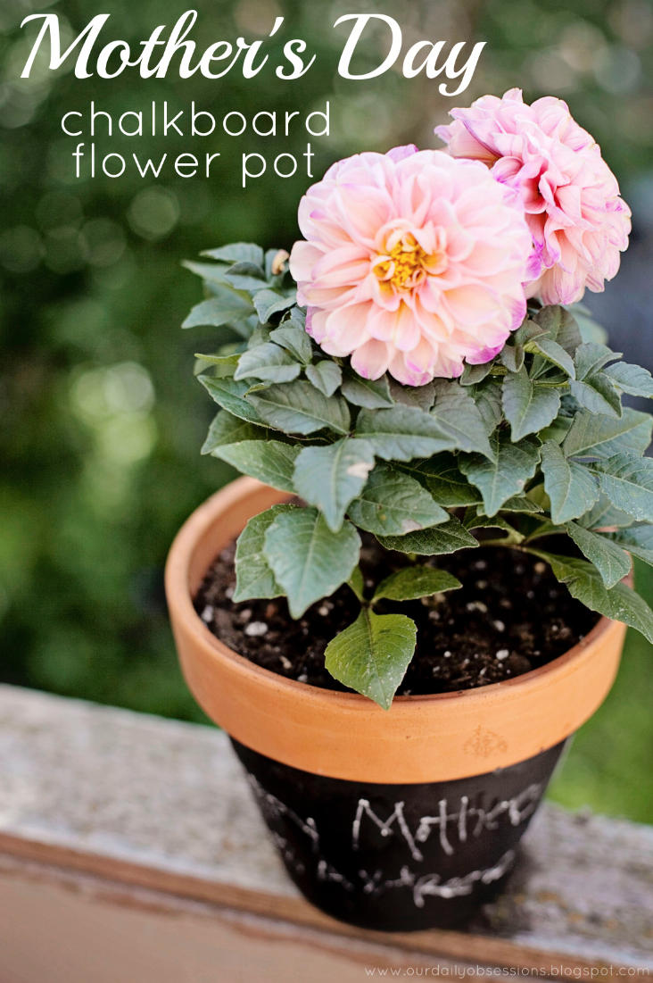 our daily obsessions Mother's Day Gift chalkboard flower pots
