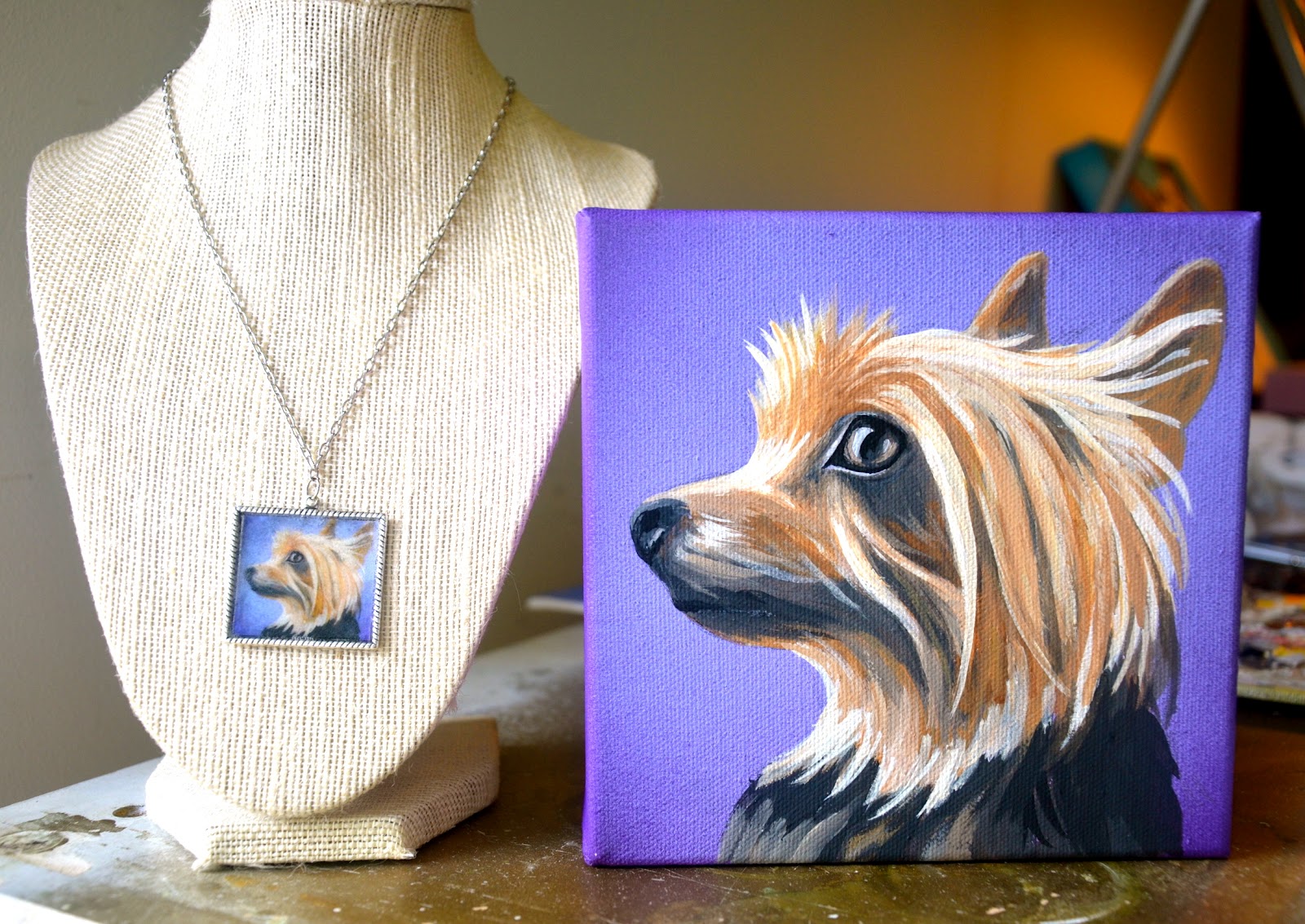 Amy's Creative Corner Custom painted pet portraits and Pendant