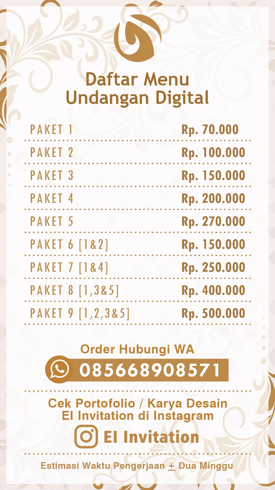 Daftar Harga Undangan Digital Daftar Harga Undangan Digital