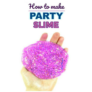 PARTY SLIME: Great for new years, birthday parties, & more! #howtomakeslime #slimerecipe #slime #slimerecipeeasy #playrecipesforkids #playrecipes #artsandcraftsforkids #craftsforkids #activitiesforkids #kidsactivities #kidscrafts