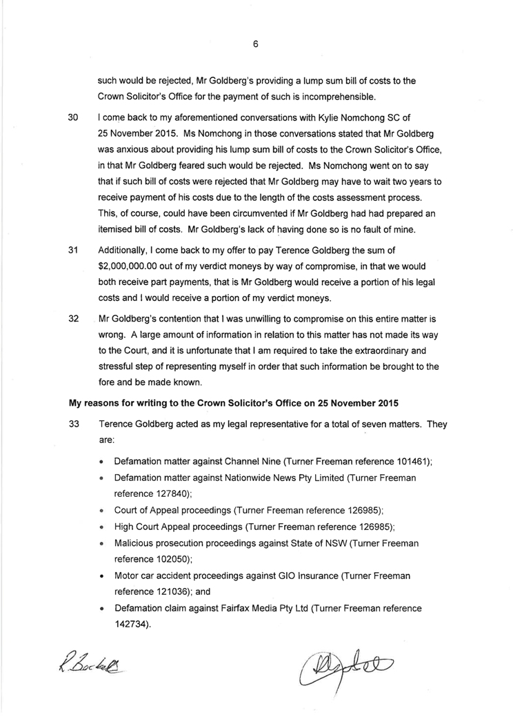 Sworn affidavit of Roseanne Beckett, 7 March 2018