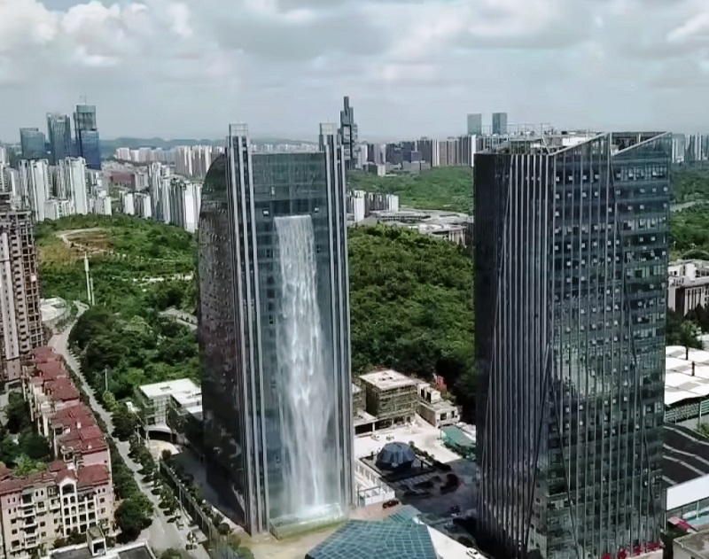 Guiyang Waterfall Building - The World's Largest Man-Made Waterfall In China's Skyscraper