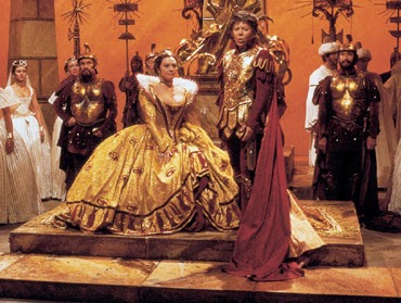 Valerie Masterson and Janet Baker as Cleopatra and Caesar in Handel's Julius Caesar at ENO