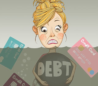 drowning in debt