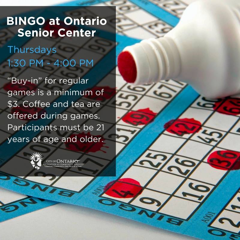 Images of Pomona Bingo at Ontario Senior Center