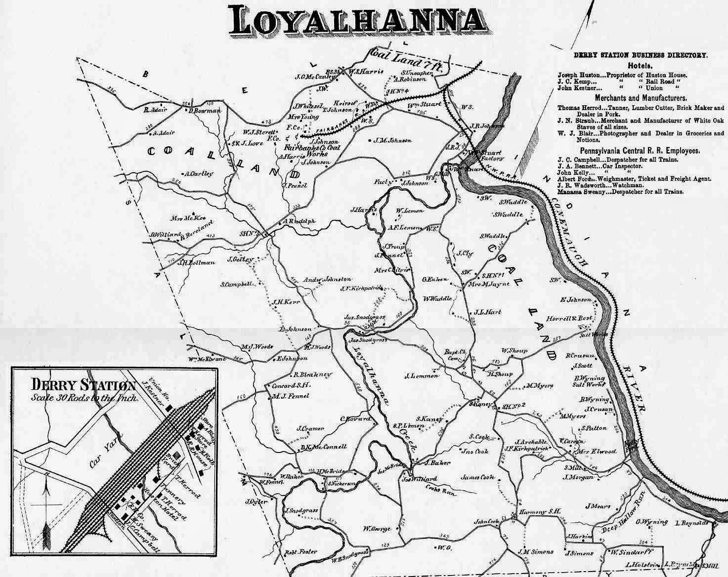 Old Industry of Southwestern Pennsylvania 1864 Western Pennsylvania Railroad alignment
