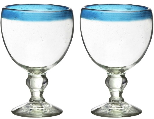 Amici Glasses with Aqua Blue Rim