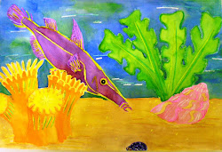 resist watercolor crayon fish kindergarten teach learn wax example water paint
