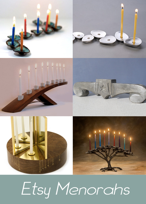 Make it Snazzy 8 Nights of Chanukah Etsy Menorah Roundup