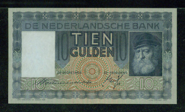 Dutch banknotes Netherlands currency 10 Gulden banknote