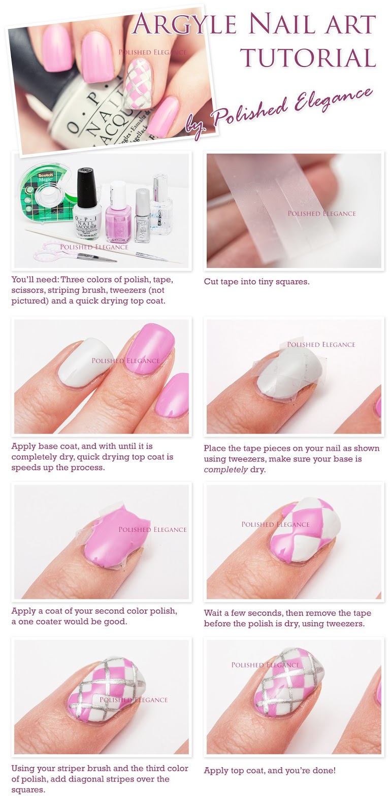 Polished Elegance: Argyle nail art tutorial