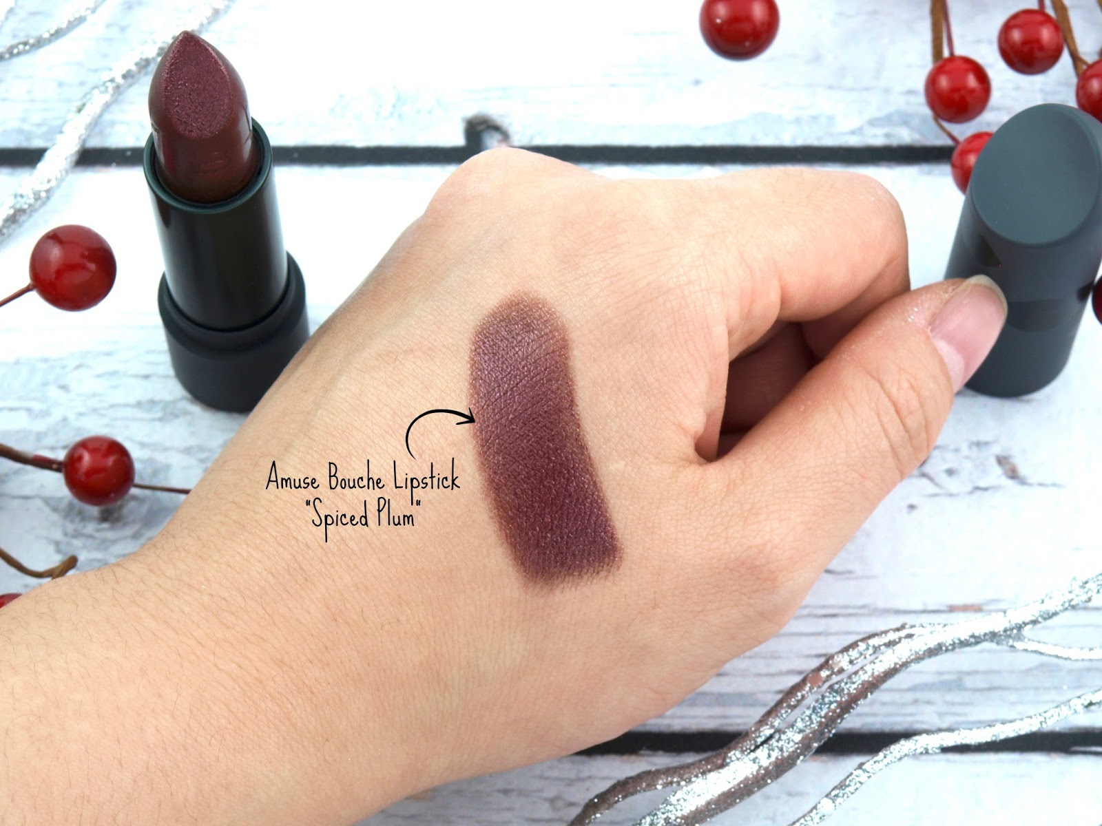 Bite Beauty Holiday 2017 | Amuse Bouche Lipstick in "Spiced Plum": Review and Swatches