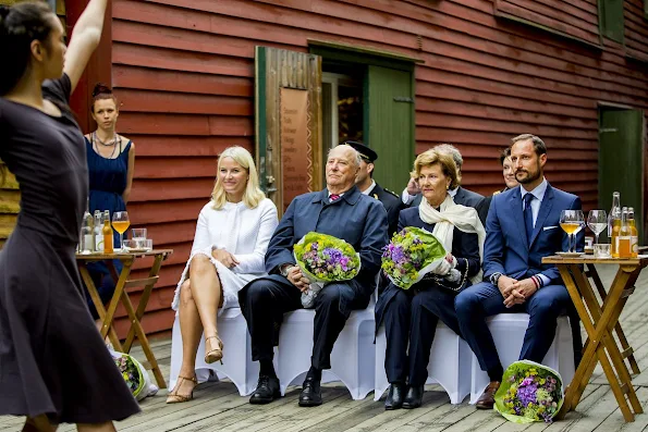 King Harald, Queen Sonja, Crown Princess Mette-Marit, Crown Prince Haakon attend a Garden Party in Bergen