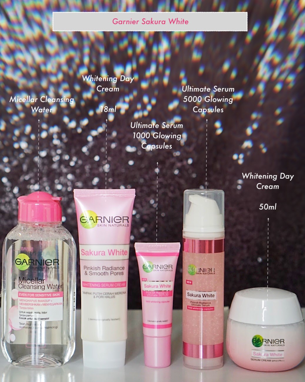 skincare routine garnier sakura white