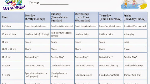 kids at home summer camp schedule printable template a pretty summer schedule template