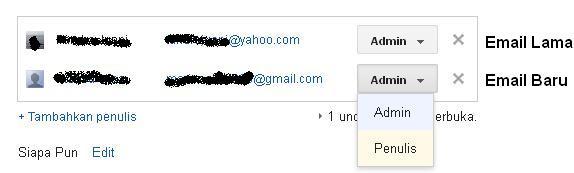 cara mengganti email blog