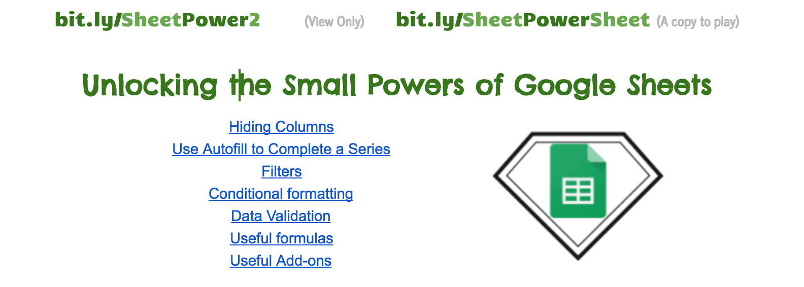 virtualgiff com edtech resources cool things to do in google sheets