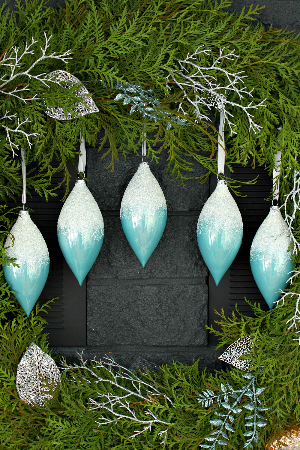 blue holiday wreath Wintry Blue + White Holiday Decorating with Lowe's Canada Cold Spell