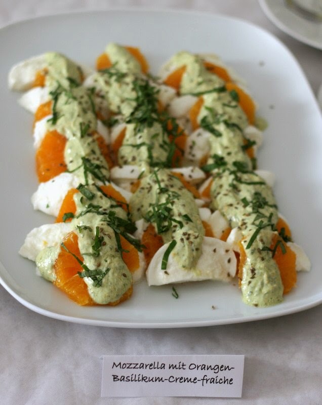 bushcooks kitchen: Mozzarella mit Orangen-Basilikum-Creme fraiche