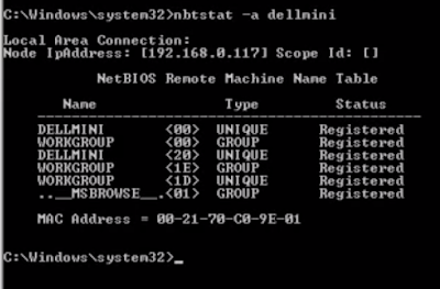 nbtstat -a command