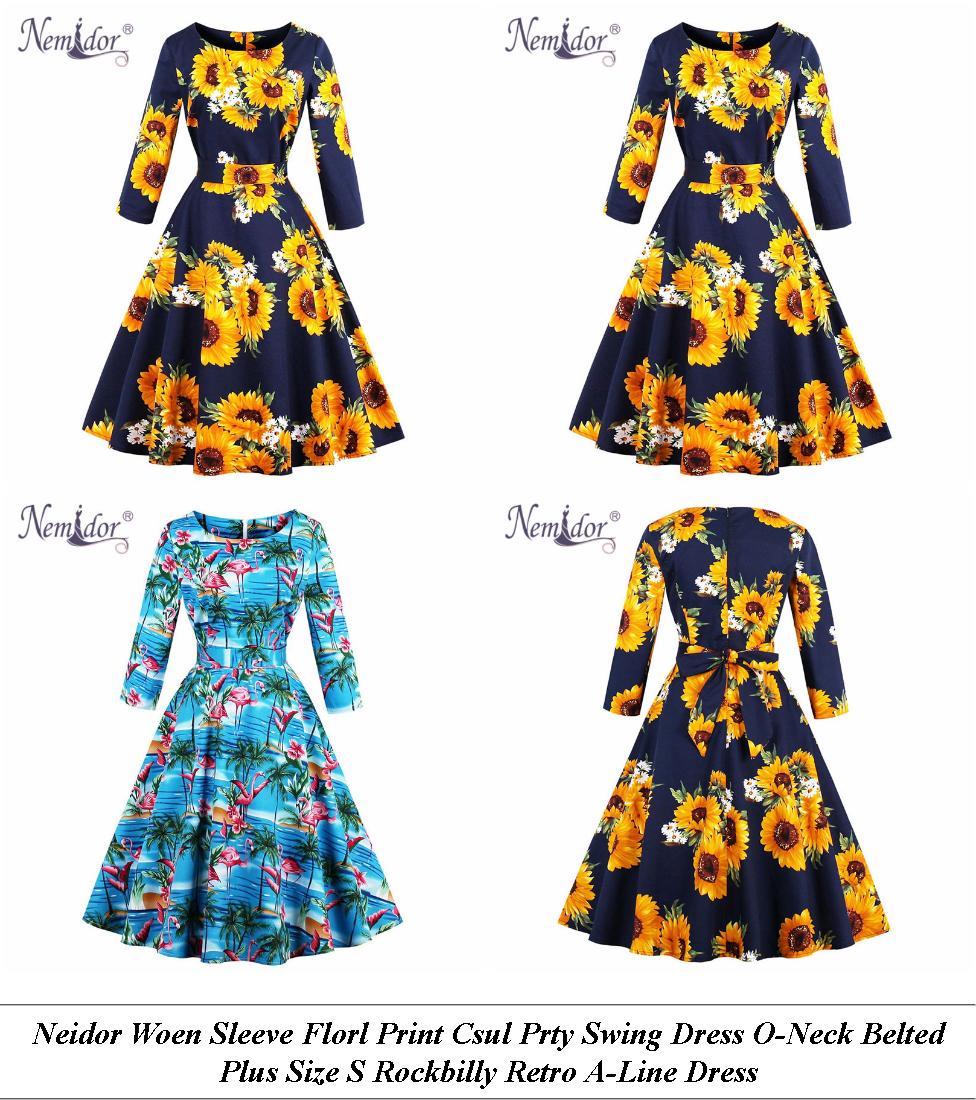 Usa Sale Neidor Woen Sleeve Florl Print Csul Prty Swing Dress