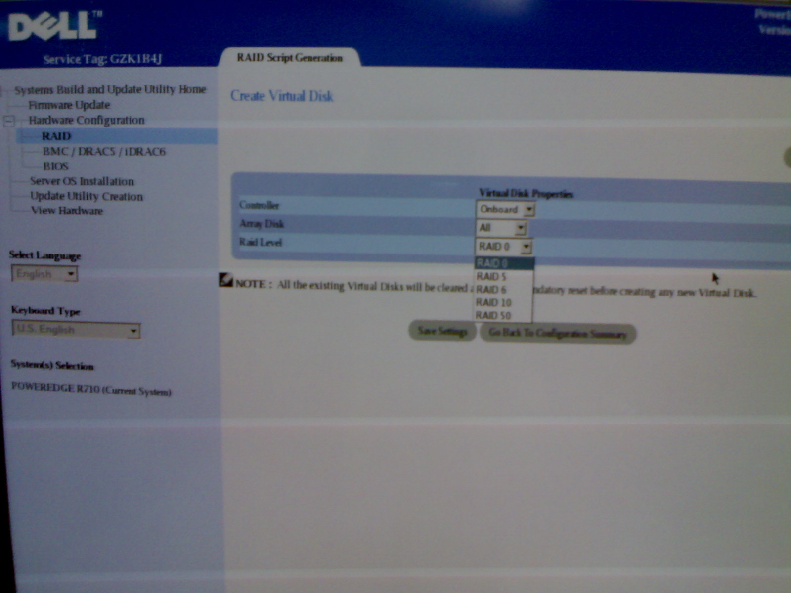 Let's Support RAID 5 configuration for DELL PowerEdge R710 Rack server