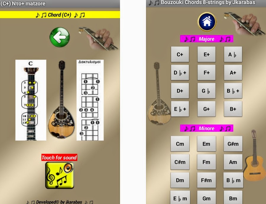 Δύο δωρεάν εφαρμογές για να μάθετε Μπουζούκι