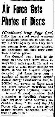 Air Force Gets Photo of Five Flying Saucers (-cont) - El Paso Herald - Post 7-30-1952