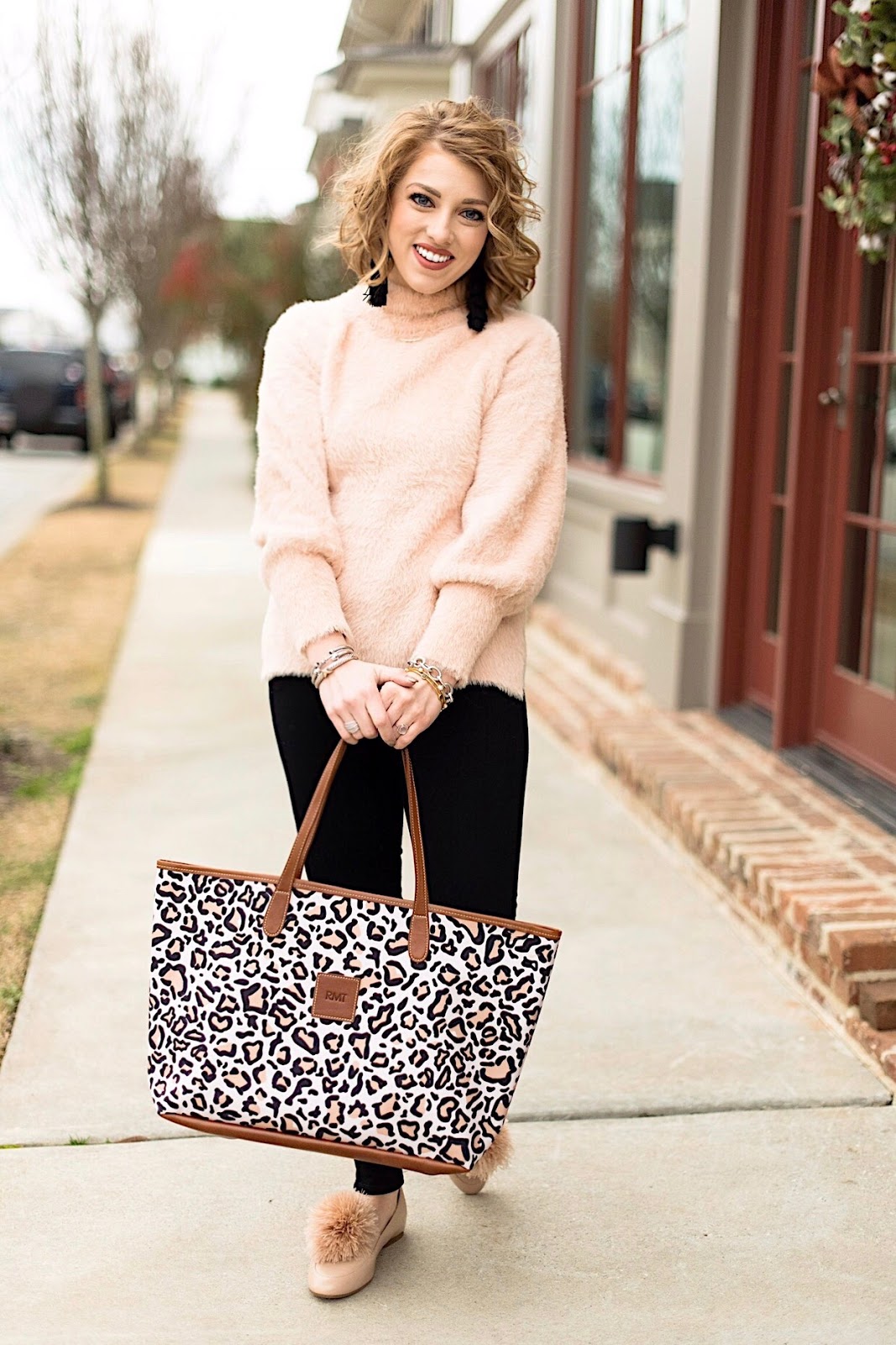 Black, Pink and Leopard Winter Look - SOMETHING DELIGHTFUL BLOG