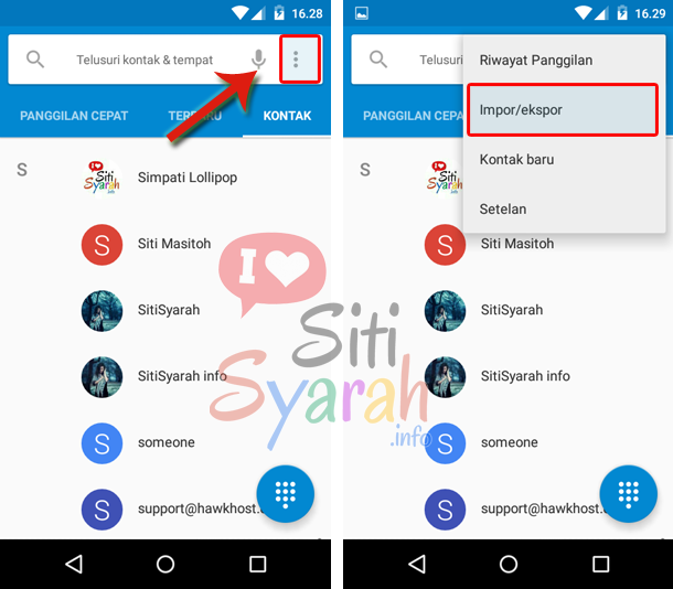 cara backup kontak android