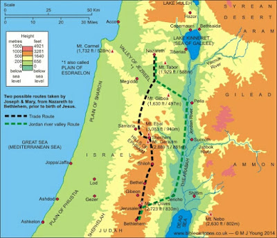 bethlehem map nazareth nativity journey mary joseph routes emmaus road luke jesus galilee bible route maps birth showing christ beyond