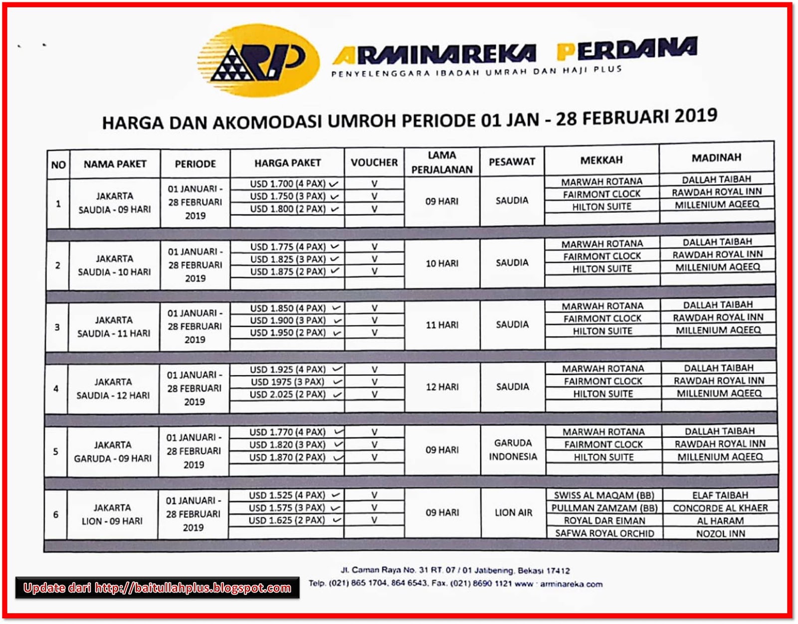 Paket Umroh Arminareka 2019