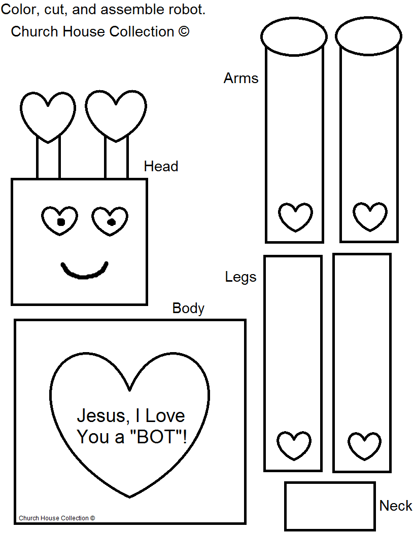 Church House Collection Blog: Robot Valentine Craft For Kids- Jesus, I
