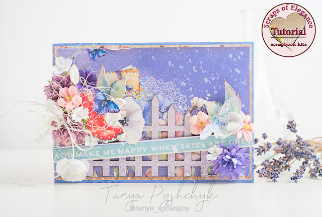 Scraps of Elegance scrapbook kits card making tutorial: shabby chic 'just because' cards w/our July2017kit, by Tanya SonataJoy. 49 and Market Cottage Life.