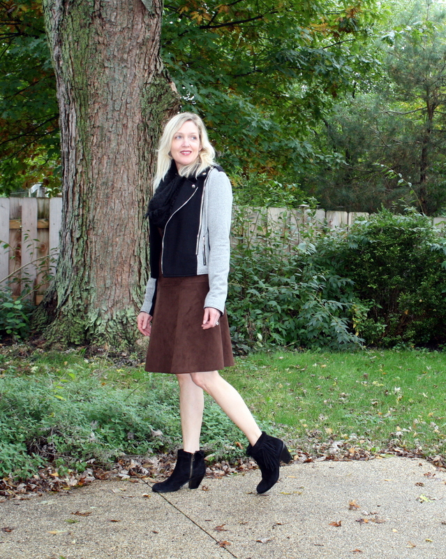 brown faux suede dress